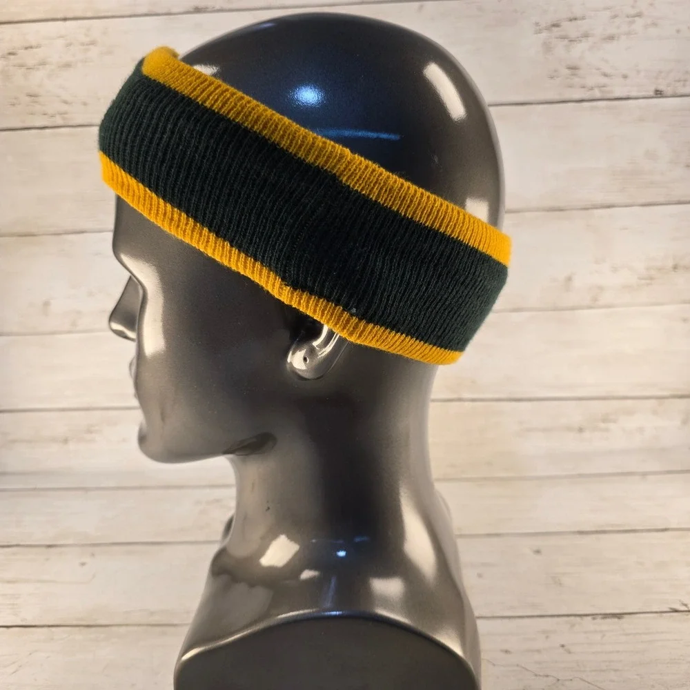 Green Bay Packers Knit Headband Ear Warmer Green Gold NFL Football Logo